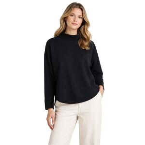 COS XS Black Modern Minimal Sweatshirt Top Relaxed Fit Cotton Blend Scandinavian